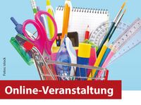 Stiftebox und Hinweis aus Online-Seminar